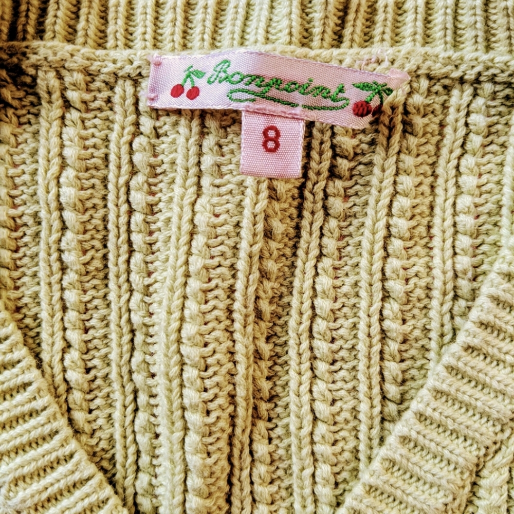Bonpoint French light green cardigan sweater